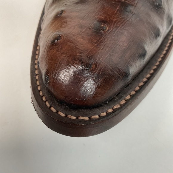 Rios Of Mercedes Tobacco Brown Ostrich Cowboy Boots Men’s 8.5 B | Women’s 9.5 - Picture 14 of 16